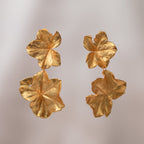 Aretes Dos Hojas Hiedra Grande - Joyería Botánica | Liz de la Cruz