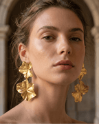 Aretes Dos Hojas Hiedra Grande - Joyería Botánica | Liz de la Cruz