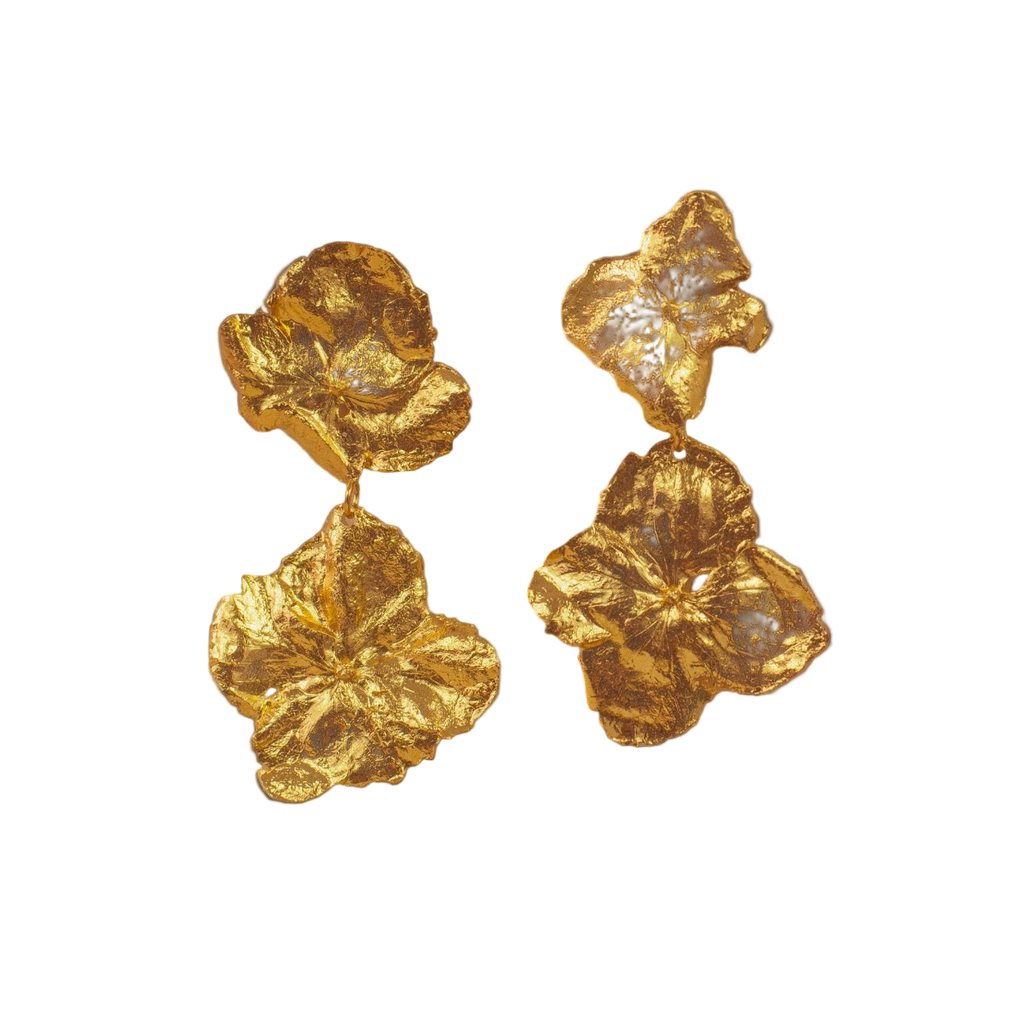 Aretes Dos Hortensias - Joyería Botánica | Liz de la Cruz