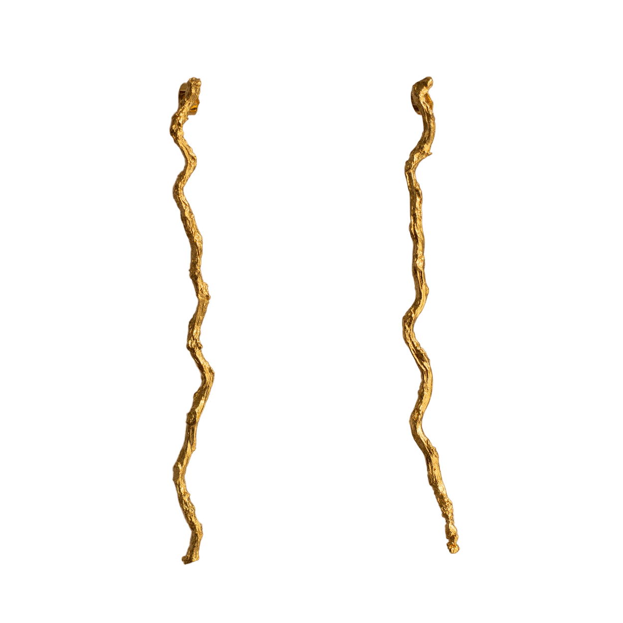Aretes Large Ramita Palma Coco - Joyería Botánica | Liz de la Cruz