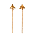 Aretes largos Orquidea Maxilaria Cadena - Joyería Botánica | Liz de la Cruz