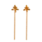 Aretes largos Orquidea Maxilaria Cadena - Joyería Botánica | Liz de la Cruz