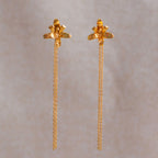 Aretes largos Orquidea Maxilaria Cadena - Joyería Botánica | Liz de la Cruz