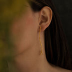 Aretes Largos Rama Pino - Joyería Botánica | Liz de la Cruz