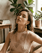 Aretes Largos Tres Eucaliptos - Joyería Botánica | Liz de la Cruz