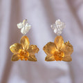 Aretes Orquidea Phalaenopsis & Hortensia - Joyería Botánica | Liz de la Cruz
