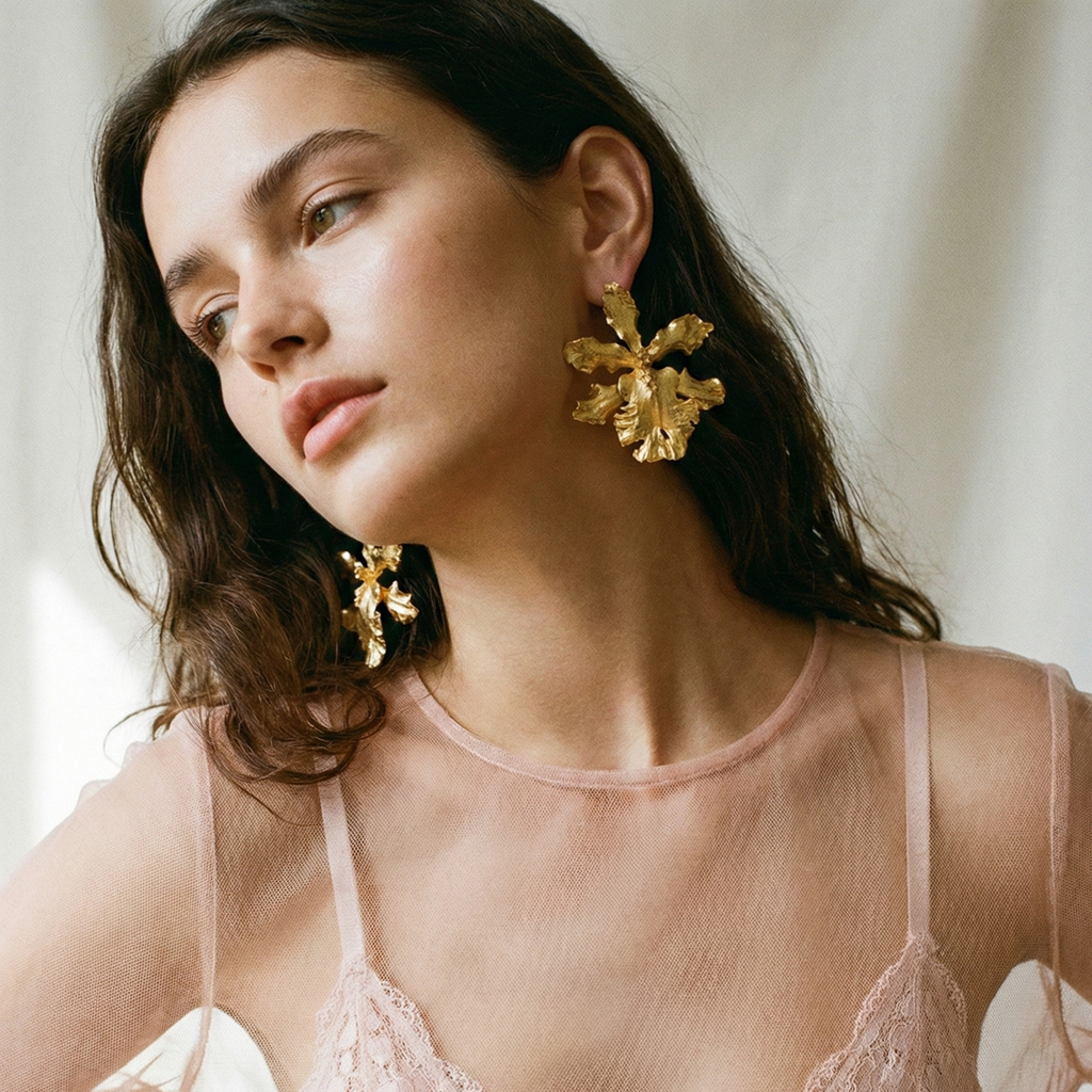 Aretes Orquidea Odontoglossum Exótica