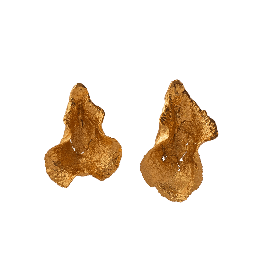 Aretes Topo Conchita Ondulada - Joyería Botánica | Liz de la Cruz