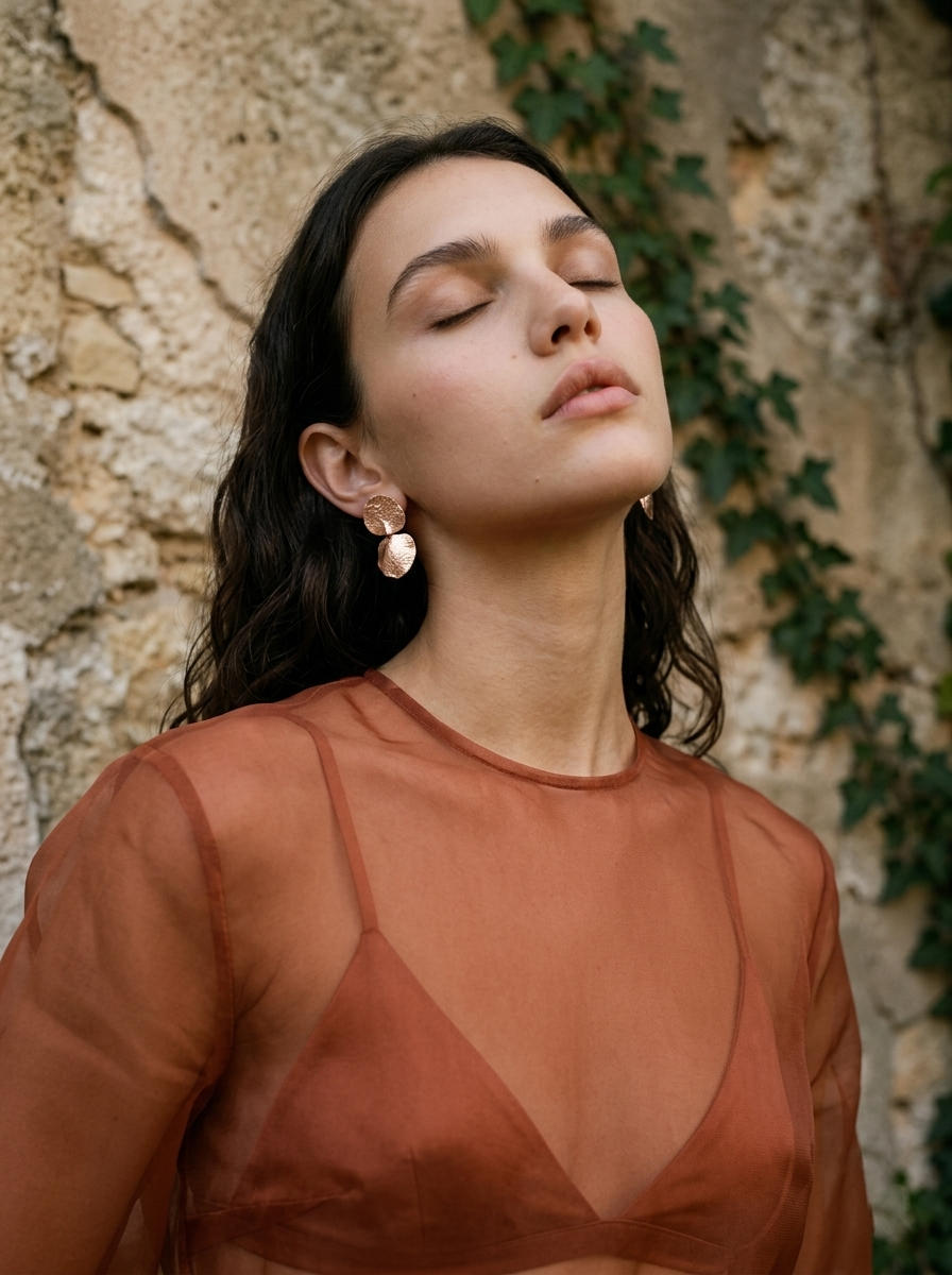 Aretes Topo Eucaliptos - Joyería Botánica | Liz de la Cruz