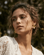 Aretes Topo Flor Hortensia - Joyería Botánica | Liz de la Cruz
