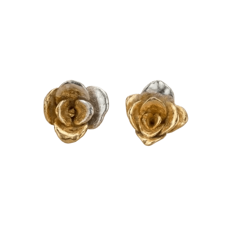 Aretes Topo Flor Suculenta Jade Plata Eco - Joyería Botánica | Liz de la Cruz