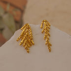 Aretes Topo Hoja Pino - Joyería Botánica | Liz de la Cruz