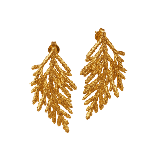 Aretes Topo Hoja Pino - Joyería Botánica | Liz de la Cruz