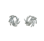 Aretes Topo Hoja Pino Espiral Plata Ecológica - Joyería Botánica | Liz de la Cruz