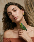 Aretes Topo Hoja Toronjil - Joyería Botánica | Liz de la Cruz