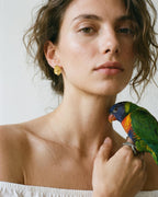 Aretes Topo Hoja Toronjil - Joyería Botánica | Liz de la Cruz
