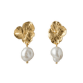Aretes Topo Hortensia Perla - Joyería Botánica | Liz de la Cruz