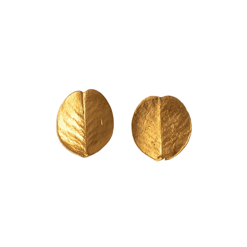 Aretes Topo Mini Hoja Mona Lisa - Joyería Botánica | Liz de la Cruz