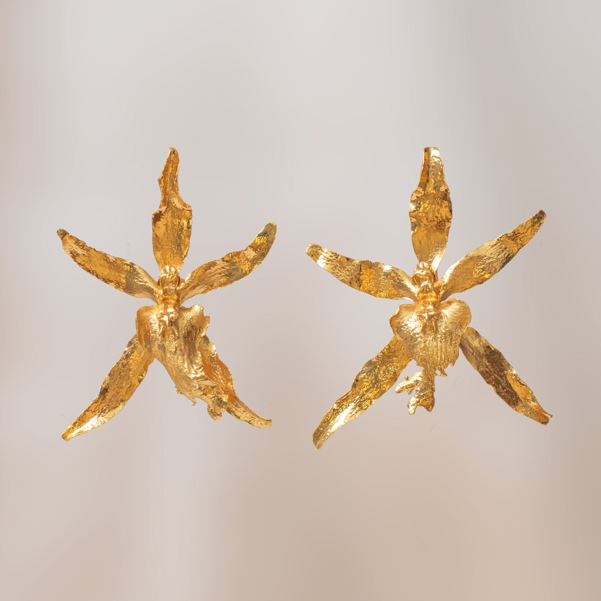 Aretes Topo Orquidea Brassia - Joyería Botánica | Liz de la Cruz