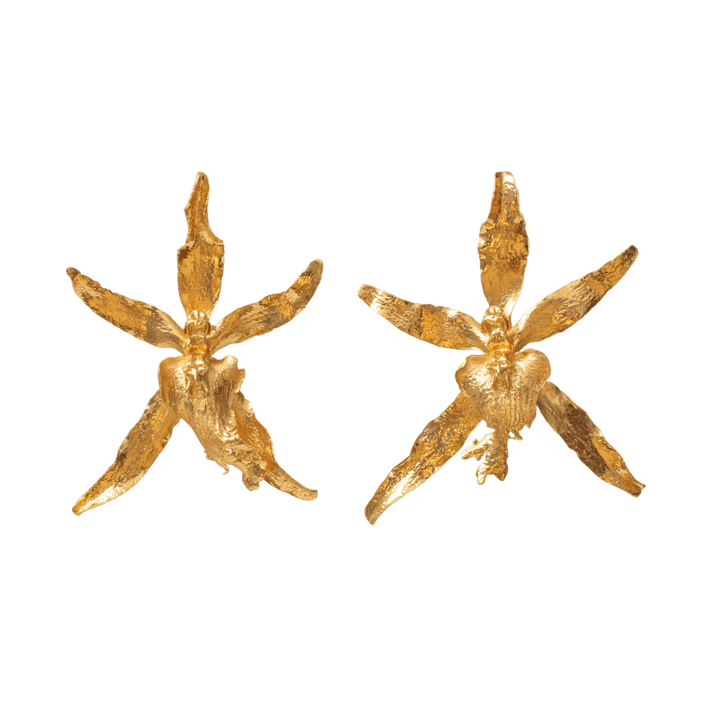 Aretes Topo Orquidea Brassia - Joyería Botánica | Liz de la Cruz