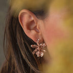 Aretes Topo Orquidea Chocolate - Joyería Botánica | Liz de la Cruz