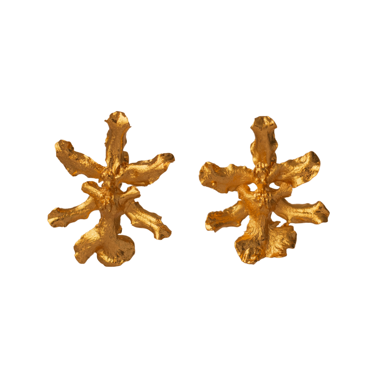 Aretes Topo Orquidea Chocolate - Joyería Botánica | Liz de la Cruz
