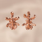 Aretes Topo Orquidea Chocolate - Joyería Botánica | Liz de la Cruz