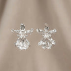 Aretes Topo Orquidea Chocolate Plata Eco - Joyería Botánica | Liz de la Cruz