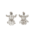 Aretes Topo Orquidea Chocolate Plata Eco - Joyería Botánica | Liz de la Cruz