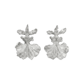 Aretes Topo Orquídea Dama Danzante Plata Ecológica - Joyería Botánica | Liz de la Cruz