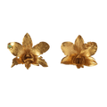 Aretes Topo Orquidea Dendrobium Esmeralda Sauco - Joyería Botánica | Liz de la Cruz