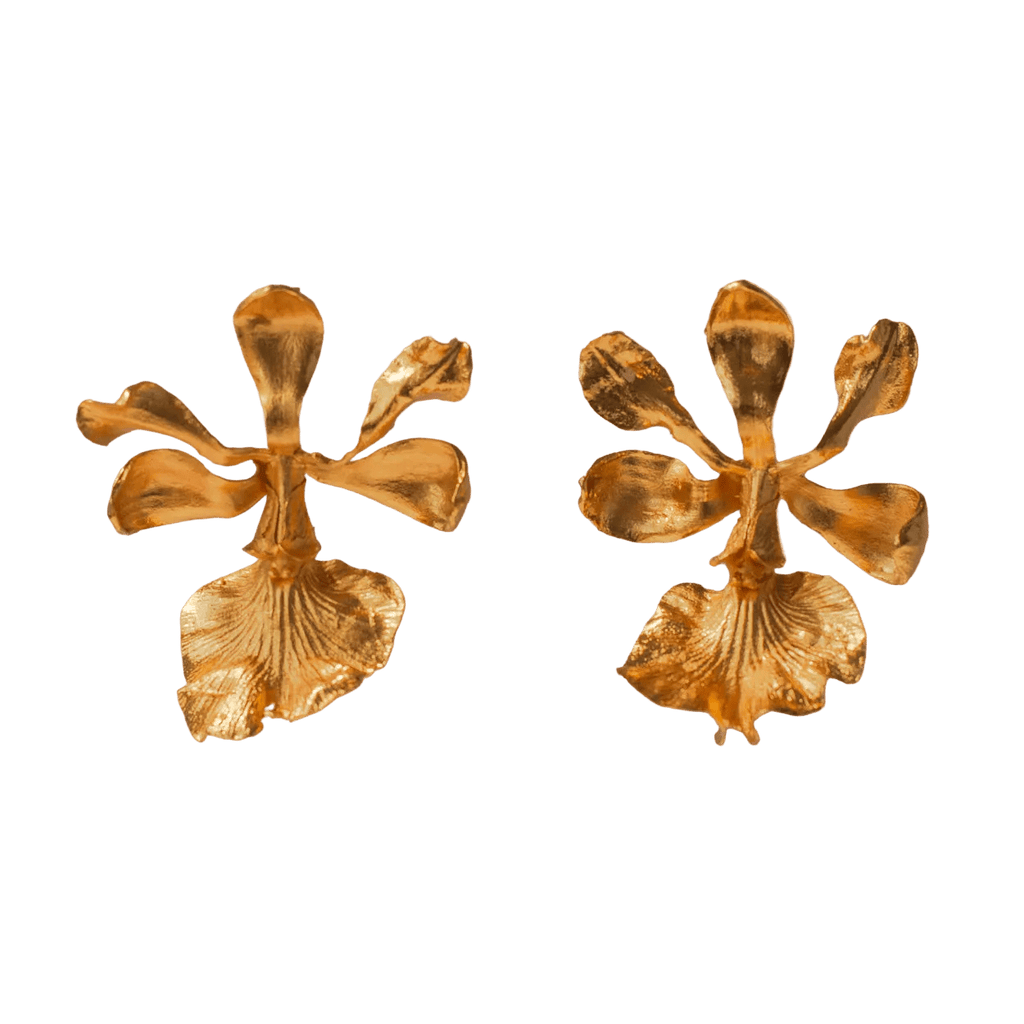 Aretes Topo Orquidea Encyclia Cordigera - Joyería Botánica | Liz de la Cruz