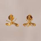Aretes Topo Orquidea Epidendrum Capricornu - Joyería Botánica | Liz de la Cruz