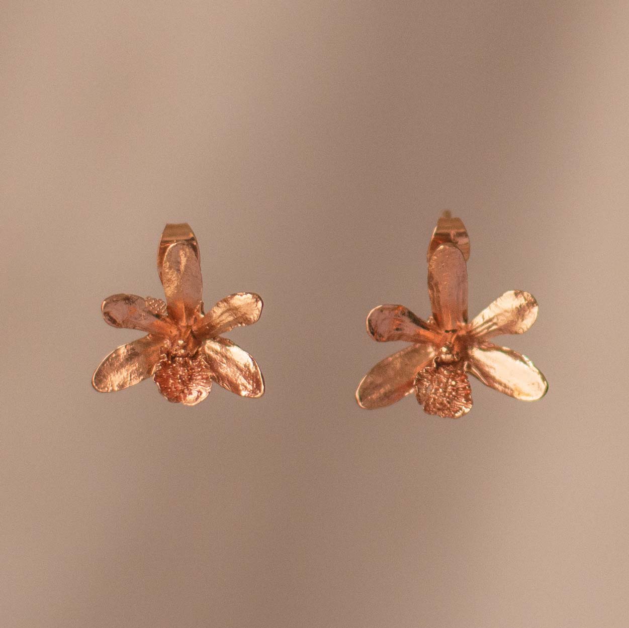Aretes Topo Orquidea Jirafita - Joyería Botánica | Liz de la Cruz