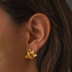 Aretes Topo Orquidea Maxilaria - Joyería Botánica | Liz de la Cruz