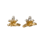 Aretes Topo Orquidea Maxilaria Plata Eco con Baño en Oro 24k - Joyería Botánica | Liz de la Cruz