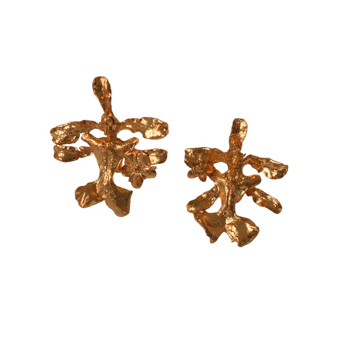 Aretes Topo Orquidea Oncidium - Joyería Botánica | Liz de la Cruz