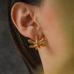 Aretes Topo Orquidea Prosthechea Sceptra - Joyería Botánica | Liz de la Cruz