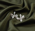 Aretes Topo Orquidea Prosthechea Sceptra Plata - Joyería Botánica | Liz de la Cruz