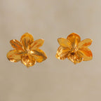 Aretes Topo Orquidea Vanda Baby - Joyería Botánica | Liz de la Cruz
