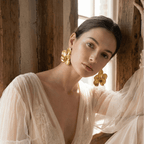 Aretes topo Orquidea Vanda Maxi Esmeralda - Joyería Botánica | Liz de la Cruz