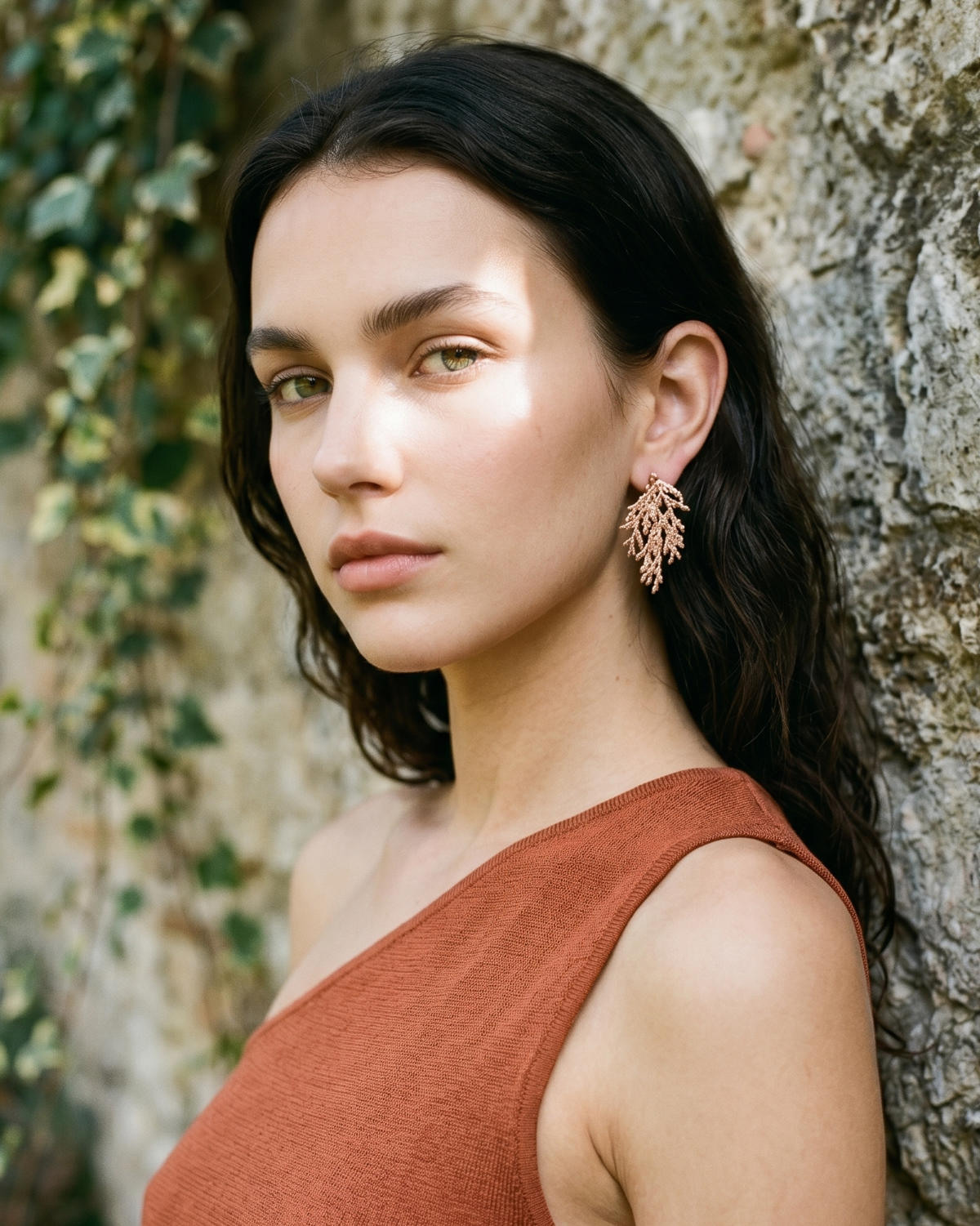 Aretes Hoja Pino Grande