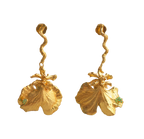 Aretes Largos Orquidea Dama Danzante Esmeralda