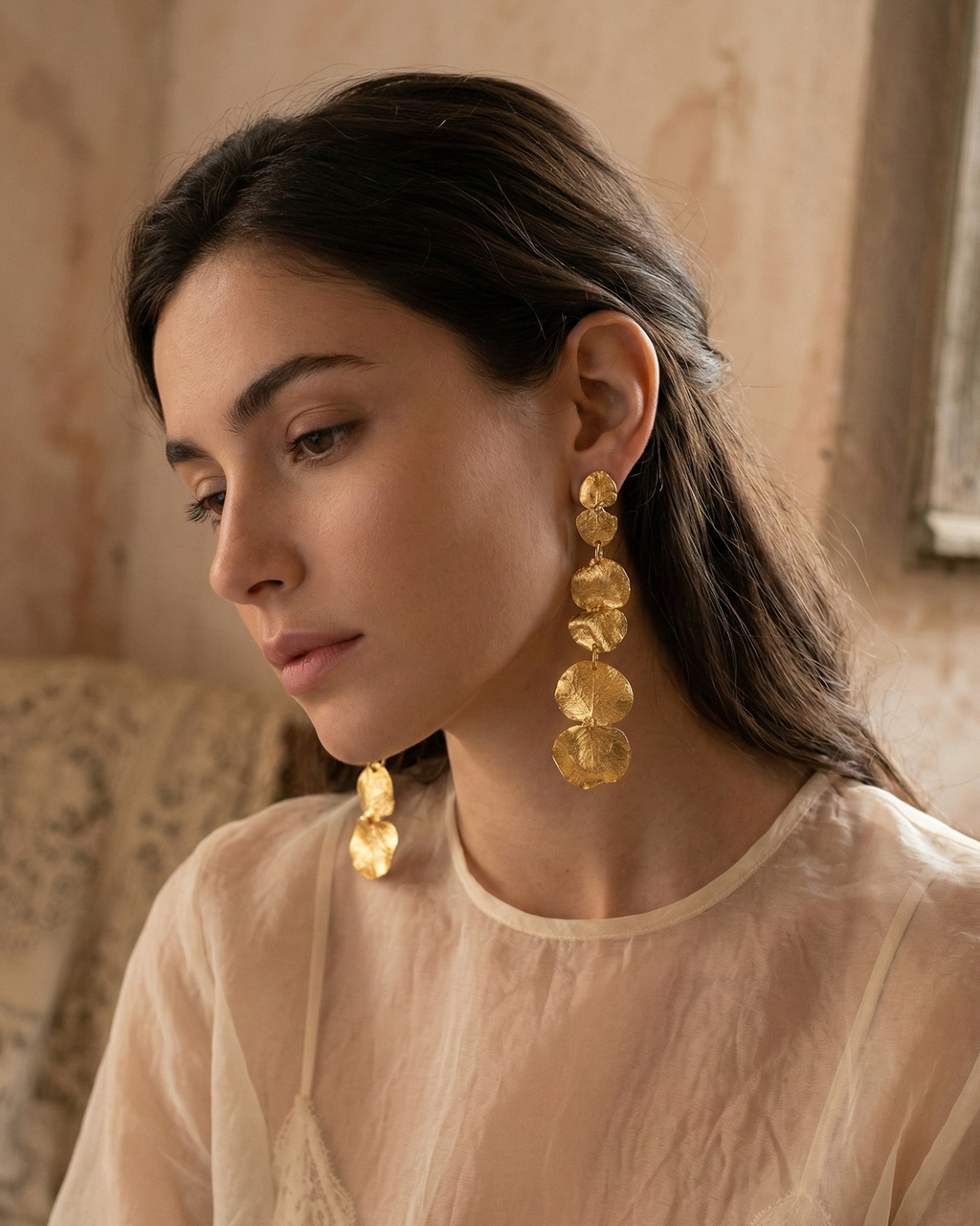 Aretes Largos Tres Eucaliptos