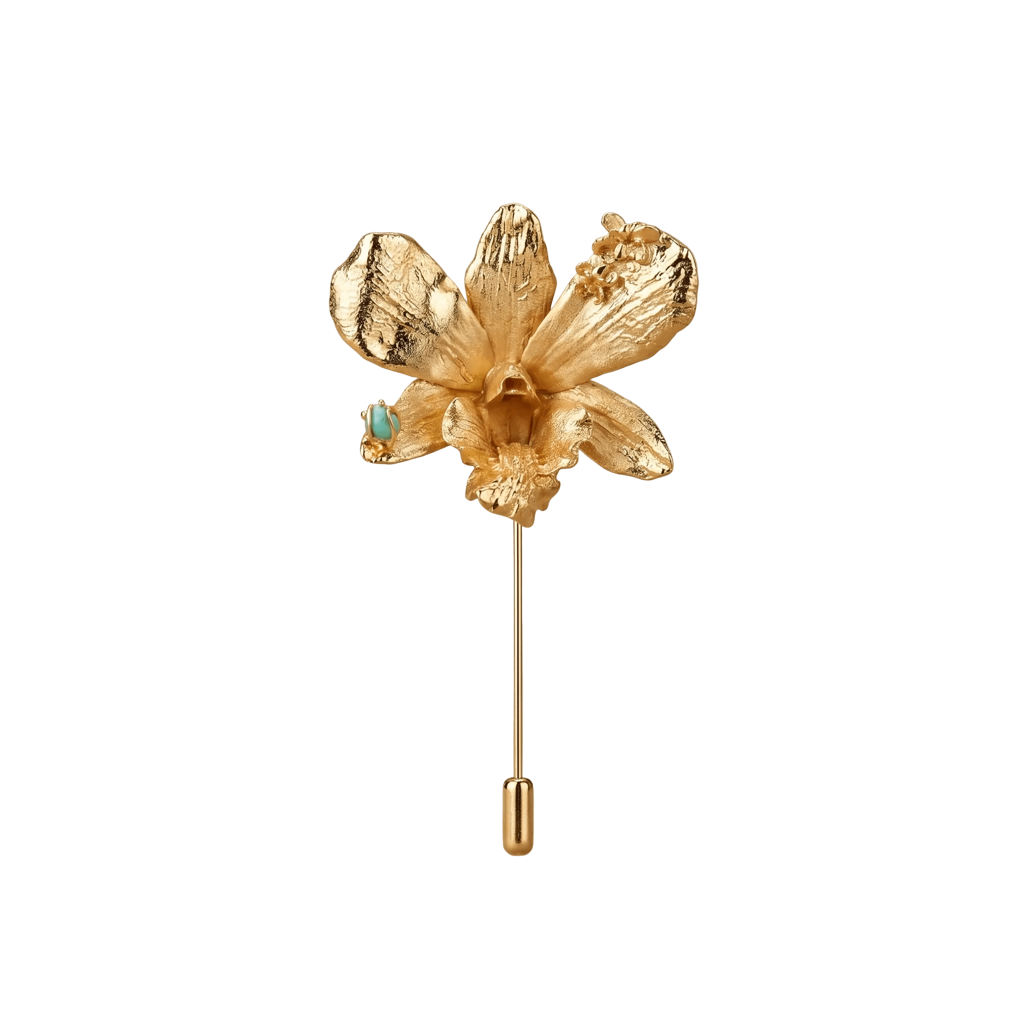 Broche Orquidea Dendrobium Sauco Esmeralda - Joyería Botánica | Liz de la Cruz