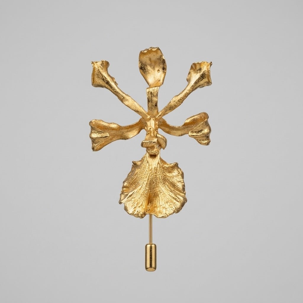 Broche Orquidea Encyclia Cordigera - Joyería Botánica | Liz de la Cruz