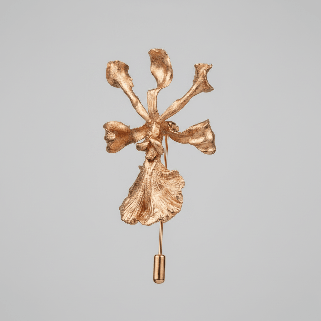 Broche Orquidea Encyclia Cordigera - Joyería Botánica | Liz de la Cruz
