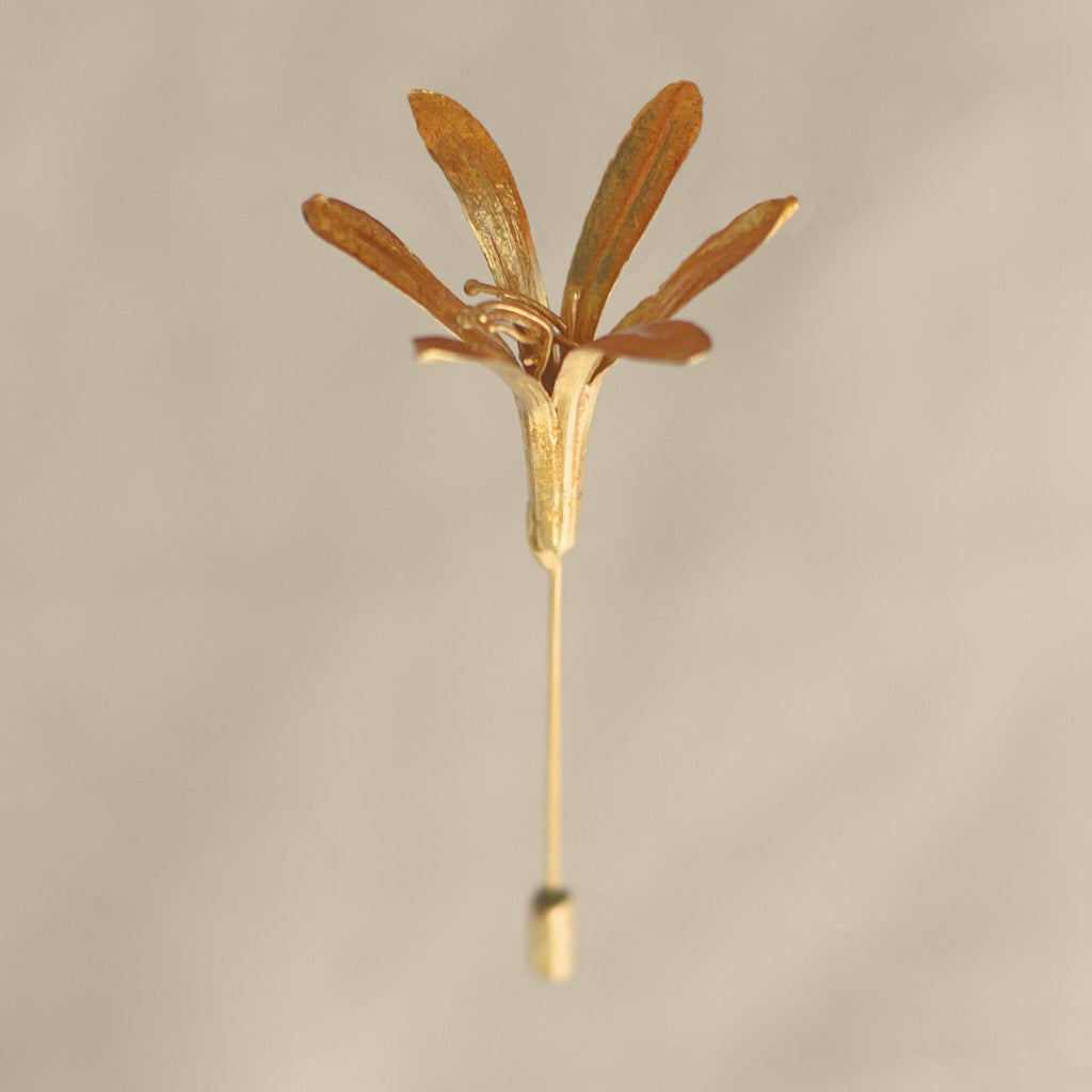 Broche Prendedor Flor Lirio Agapanto - Joyería Botánica | Liz de la Cruz