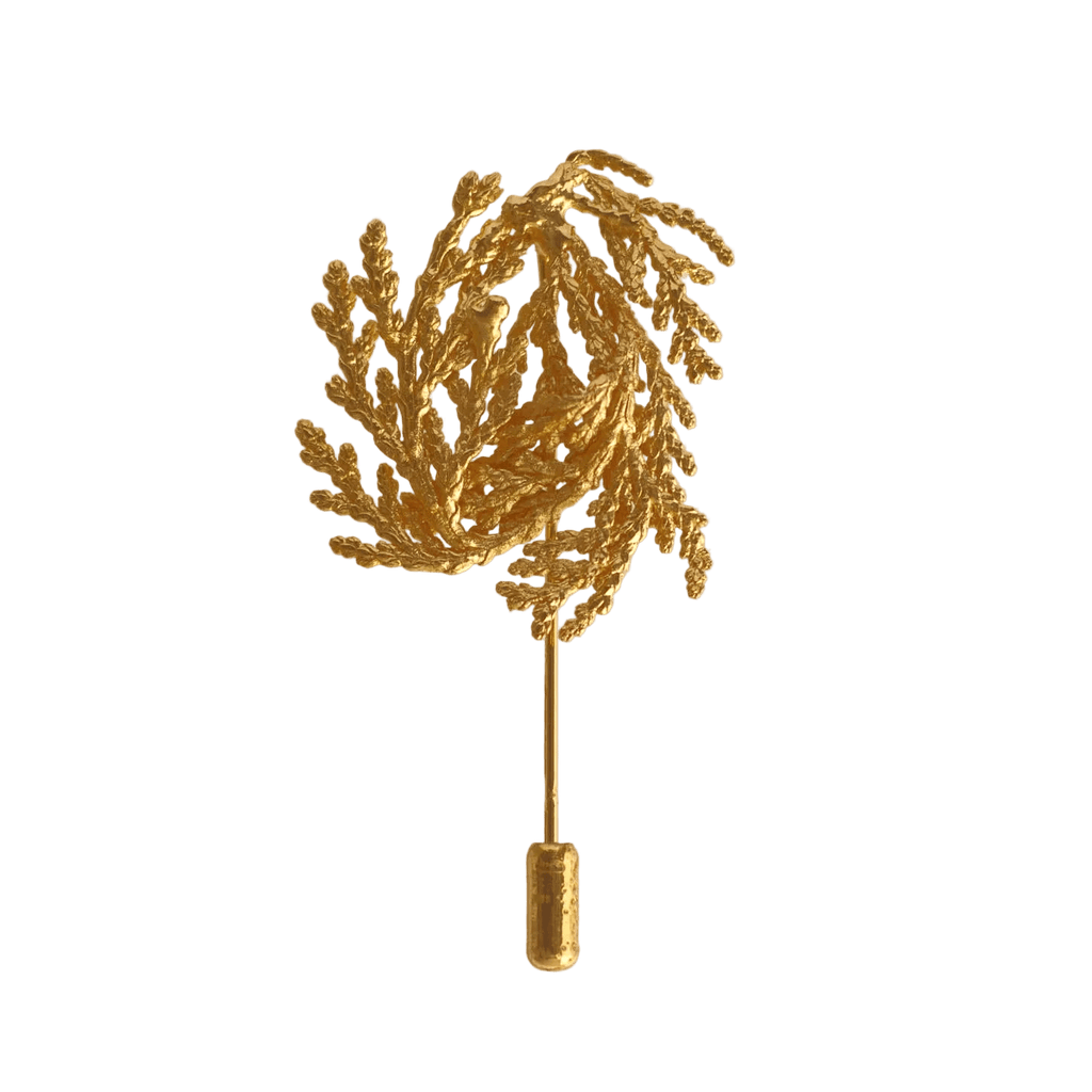 Broche Prendedor Hoja Pino Espiral - Joyería Botánica | Liz de la Cruz