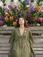 Broche Prendedor Orquidea Vanda Maxi Esmeralda
